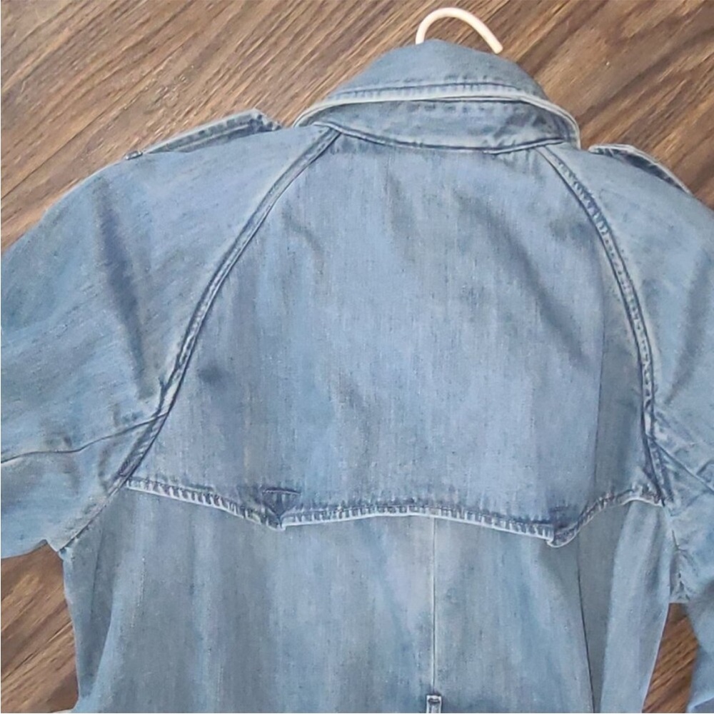 Lauren Ralph Lauren Light Blue Denim Trench Coat 16W - Picture 13 of 14